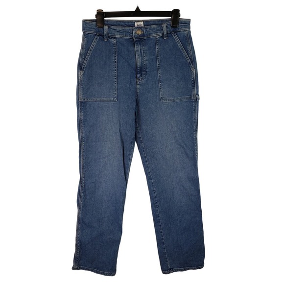Lee HD Workwear Jeans Womens 14 Carpenter Utility Blue Denim Heritage High Rise - Picture 1 of 9